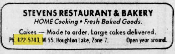 Stevens Restaurant & Bakery - Jan 1975 Ad (newer photo)